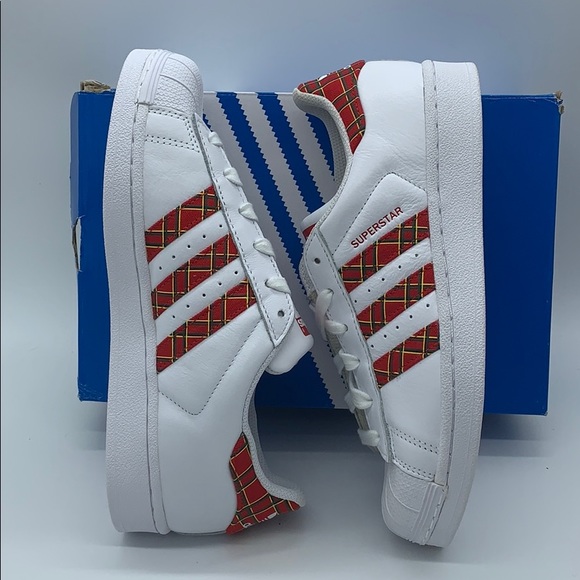 Adidas Originals Superstar "Plaid" White Red Skate - Picture 10 of 16